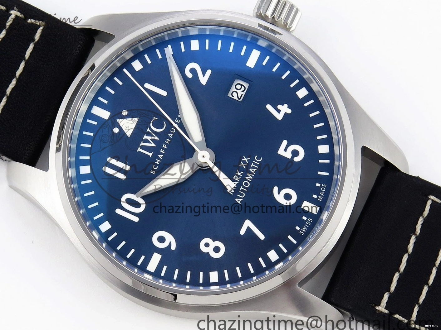 MIROTIME 0226 Pilot Mark XX IW328203 ZF 1:1 Best Edition Blue Dial on Dark Blue Leather Strap A Snug 7024